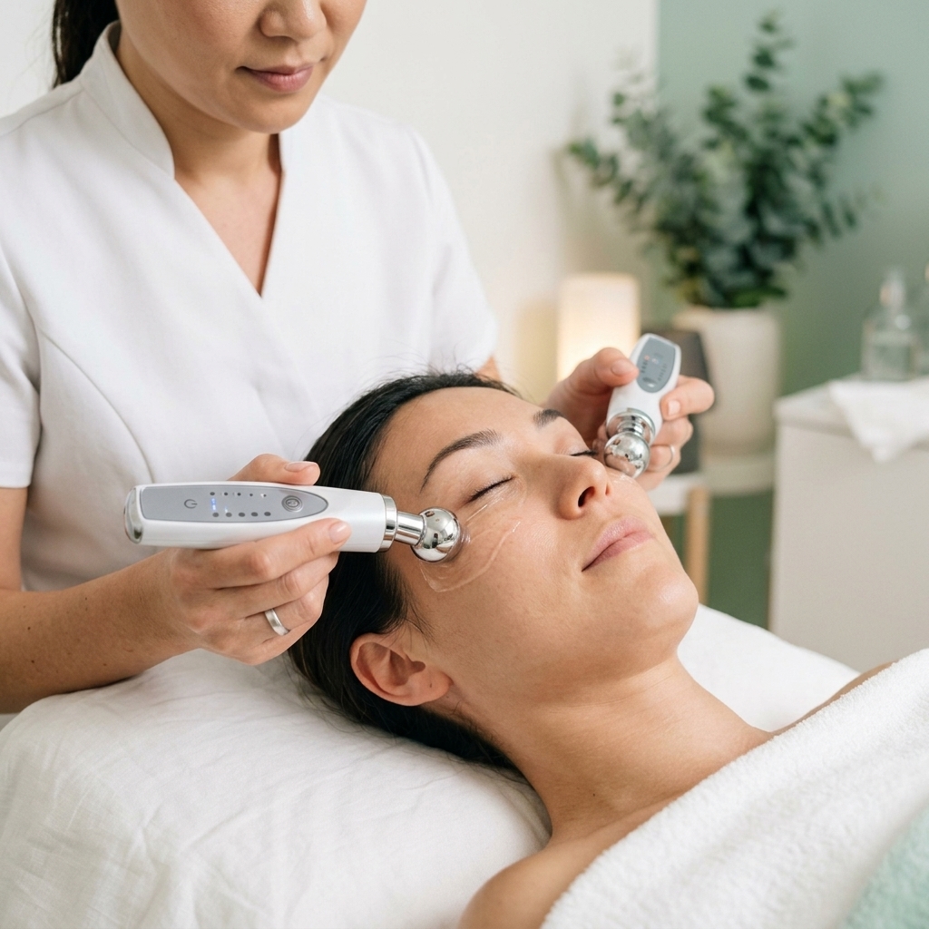 眼精疲労マッサージの様子