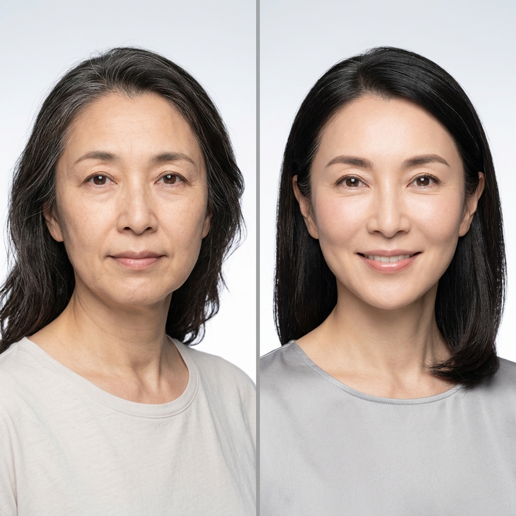 フェイスリフトケアのビフォーアフター